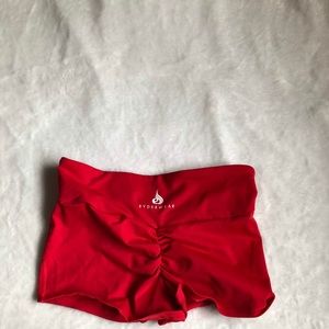 Red booty lifting shorts